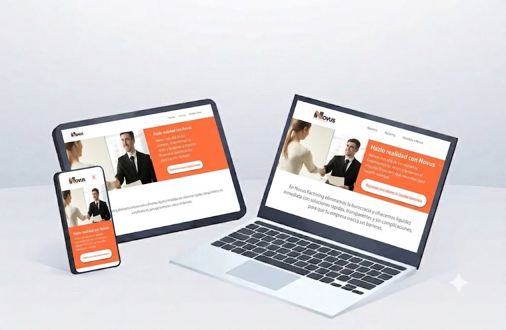 Sitio web de Novus Factoring, empresa de factoring